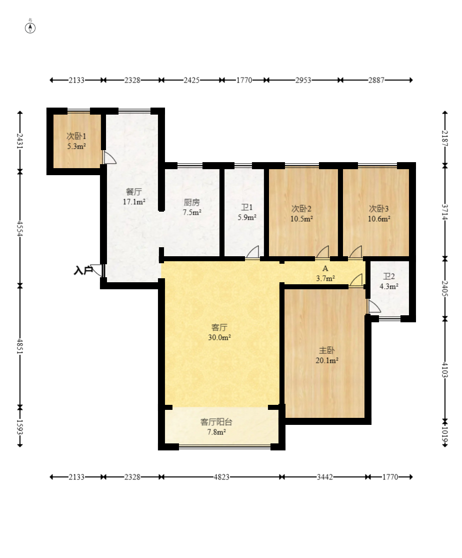 彩都公寓  4室2厅1卫    78.8万 彩都公寓  4室2厅1卫    78.8万户型图