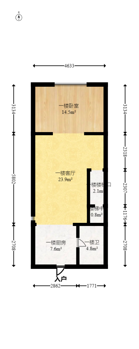 樾山公馆湖湘中心  3室2厅1卫   138.00万室内图1