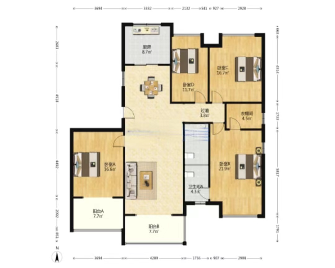 佳兆业金域天下一期 4室2厅1卫 88.8万 佳兆业金域天下一期 4室2厅1卫 88.8万室内图