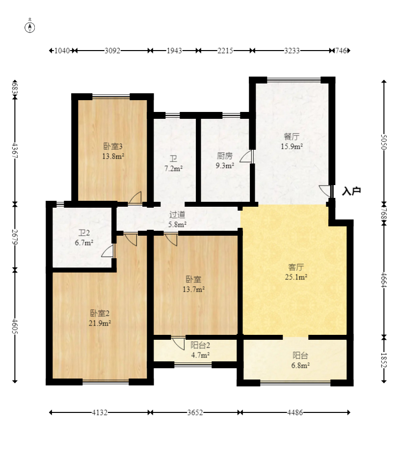 永祺西京  3室2厅2卫    179.8万室内图1