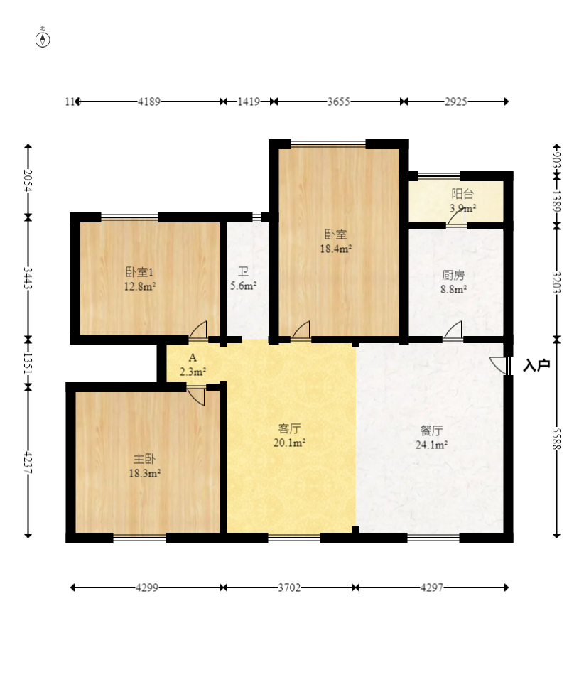 榮盛花語城  3室2廳1衛(wèi)    80.8萬室內(nèi)圖1