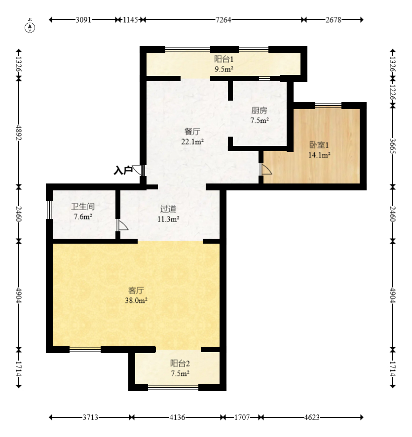润和滨江府 5室2厅3卫 232.0万 润和滨江府 5室2厅3卫 232.0万户型图