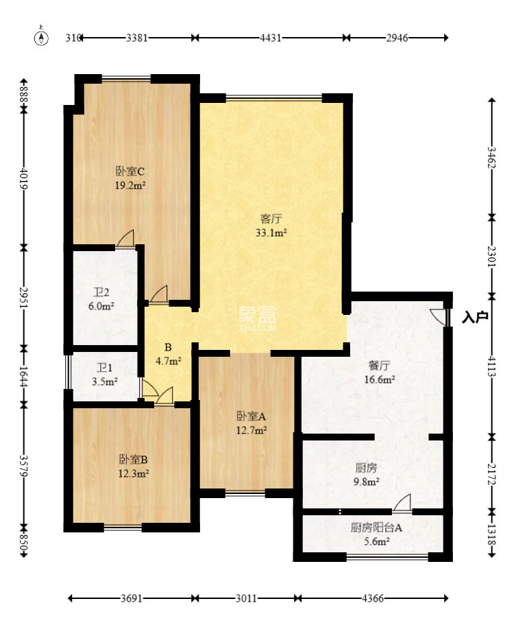 城市山水豪園（山水城市風景） 3室2廳2衛 135.00萬