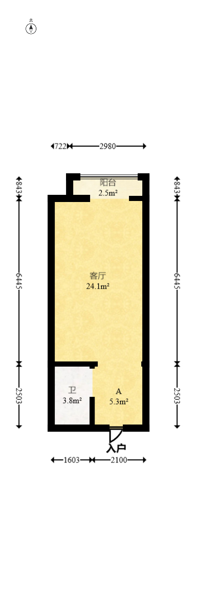海伦春天  1室1厅1卫   18.00万室内图1