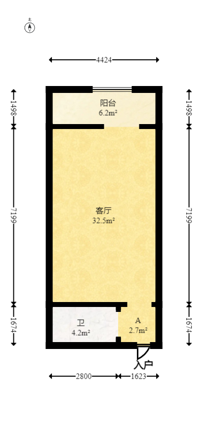开源鑫景 1室1厅1卫 29.8万 开源鑫景 1室1厅1卫 29.8万户型图