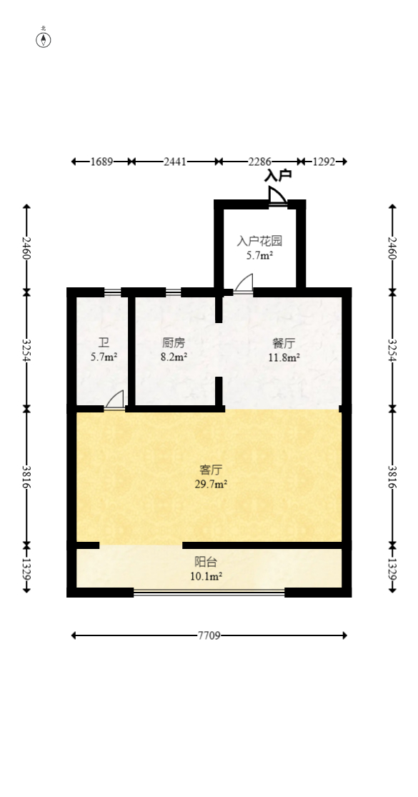 建发央著  3室2厅2卫   215.00万室内图1