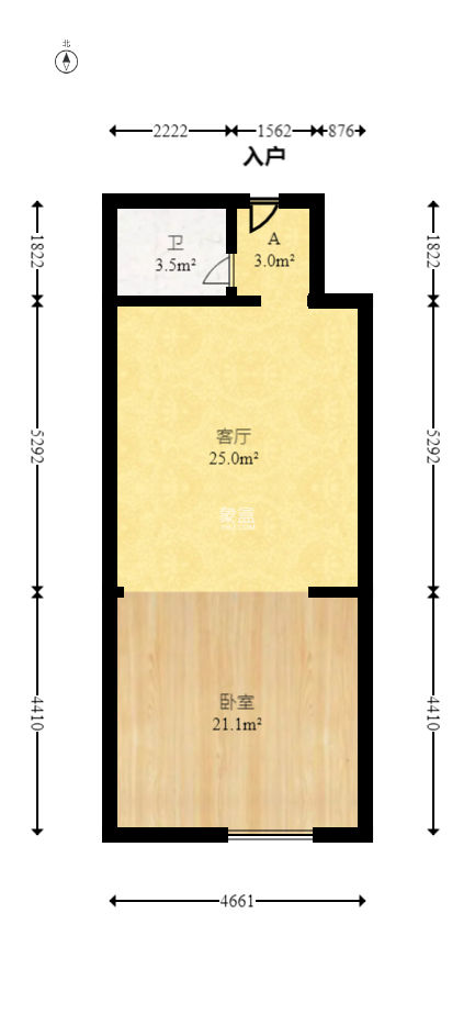 先锋东外滩  1室1厅1卫   45.00万