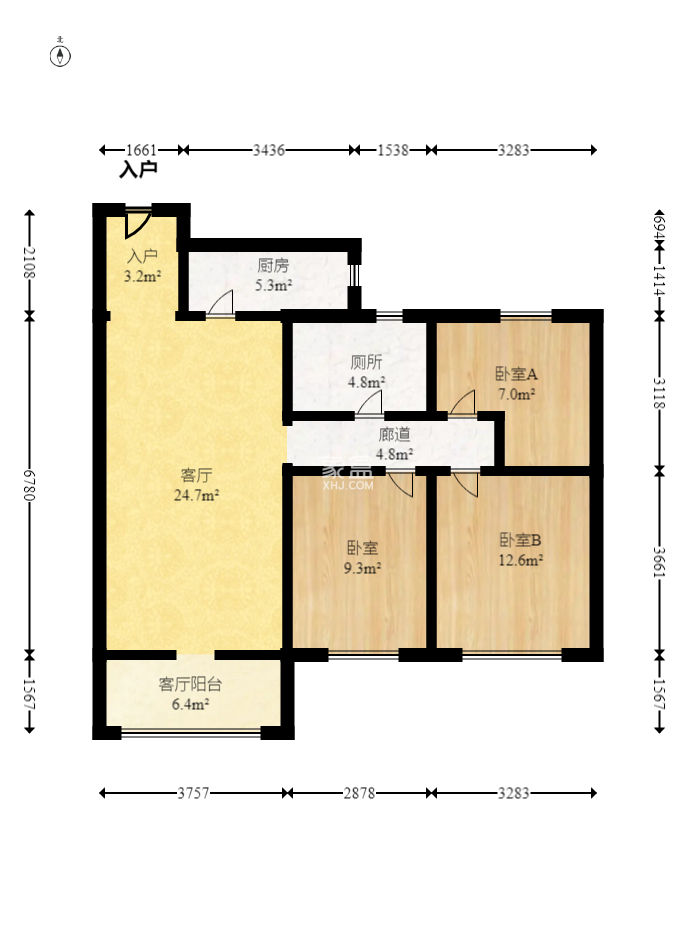 恒大文化旅游城A区  3室2厅1卫   79.80万
