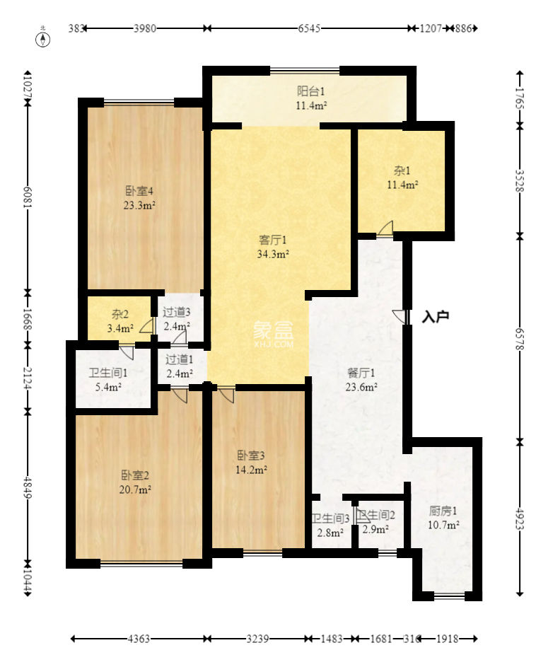 建鸿达华都（华都小户型及大华写字楼）  4室2厅2卫    266.0万