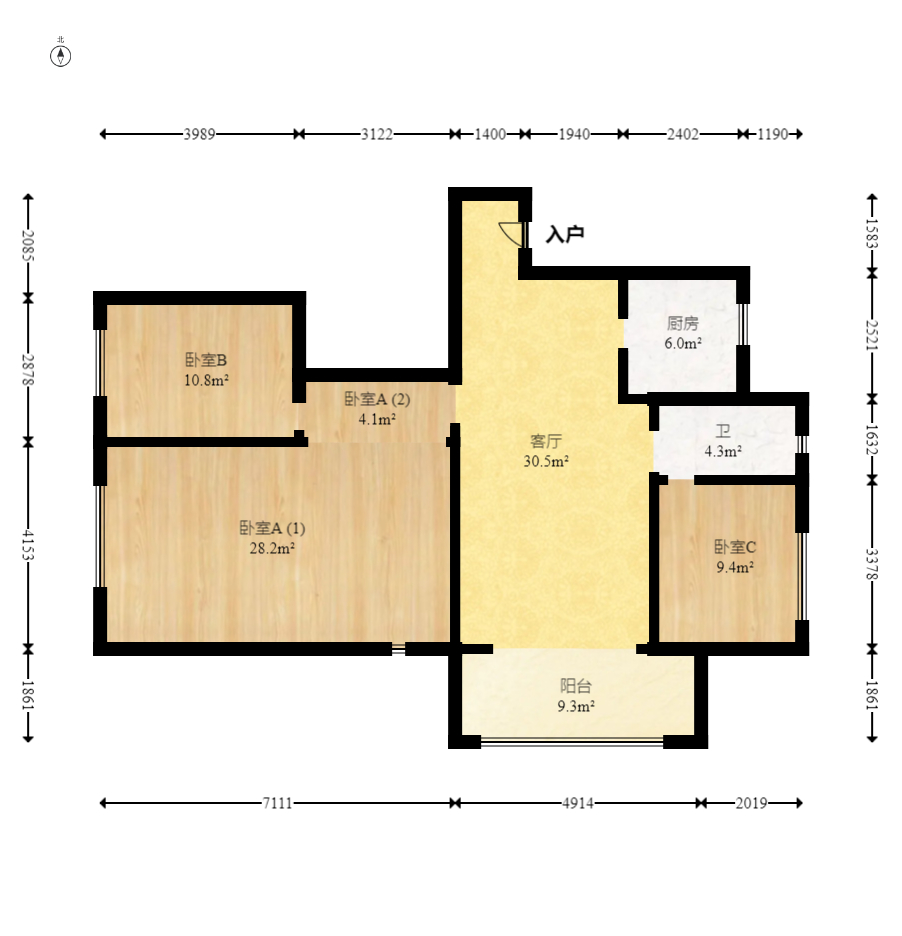 梅溪正荣府 4室2厅2卫 149.0万 梅溪正荣府 4室2厅2卫 149.0万户型图