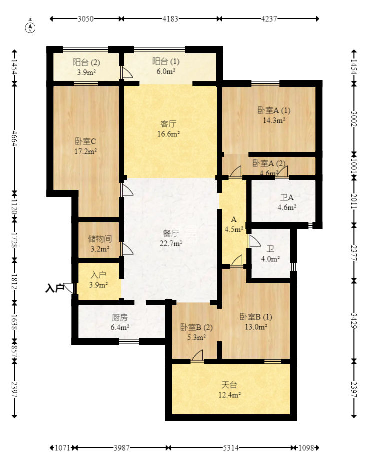 万科里梅溪郡  4室2厅2卫    270.0万