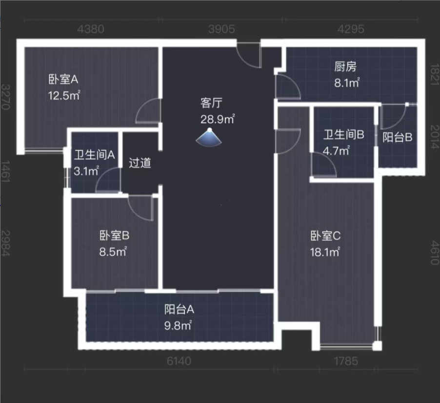 长房湘江府  3室2厅1卫   92.00万