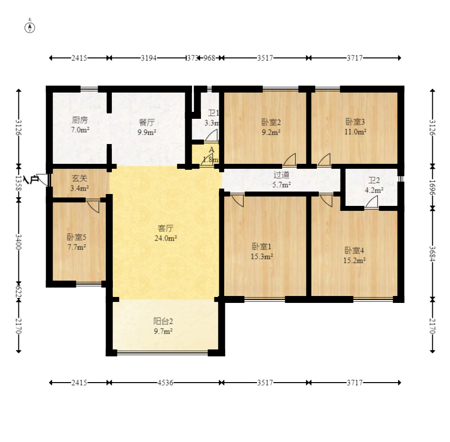 万润滨江天著  5室2厅2卫    173.8万 万润滨江天著  5室2厅2卫    173.8万户型图