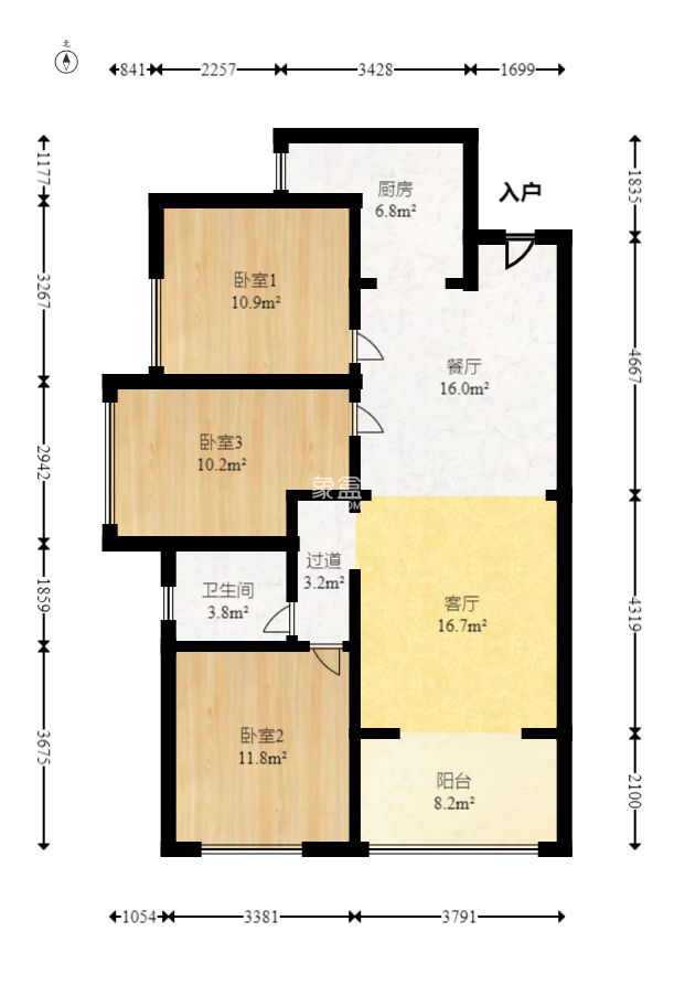 珠江东方明珠（新地东方明珠）三期  3室2厅1卫    66.0万