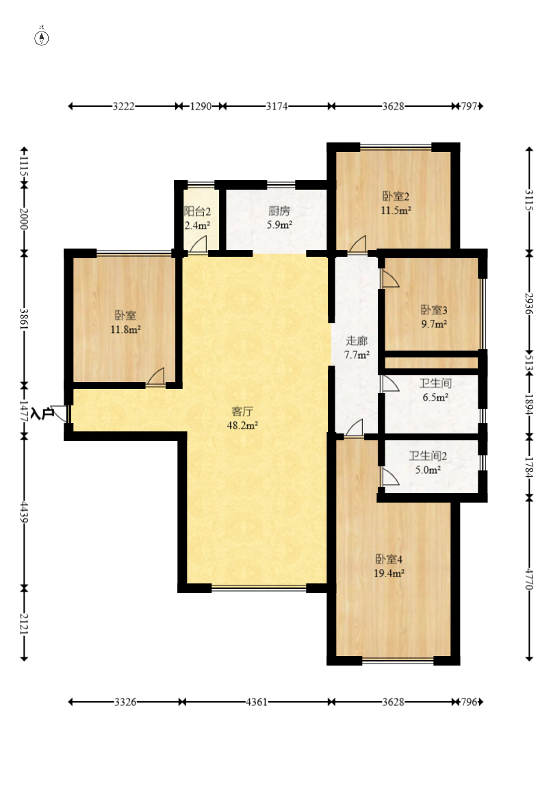 映悦星府 4室2厅2卫 71.0万 映悦星府 4室2厅2卫 71.0万户型图