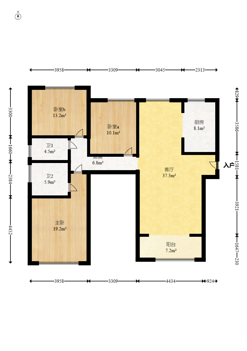 中冶中央公园  4室2厅2卫    135.0万室内图1