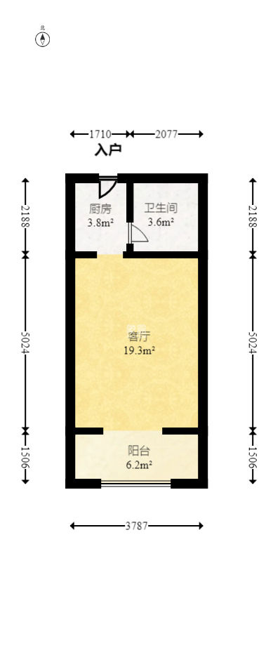 花漾年华（桂花园）  1室1厅1卫   37.00万