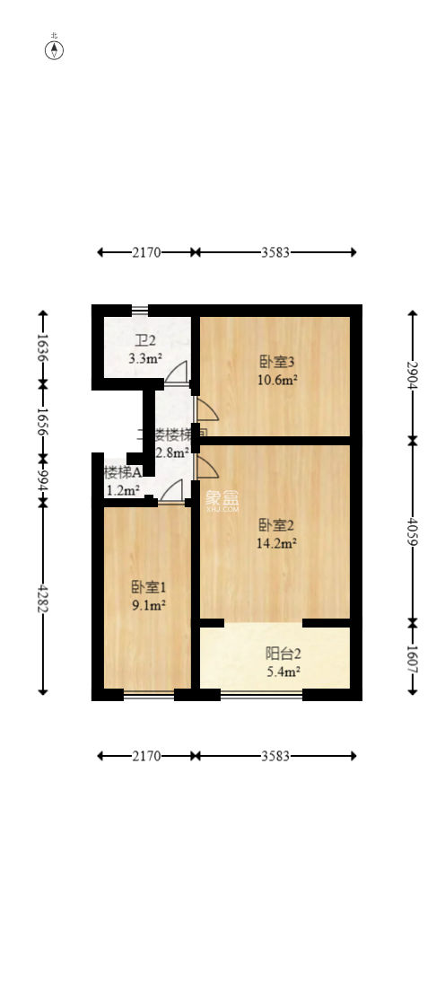 泊爱蓝湾  3室2厅2卫   128.00万