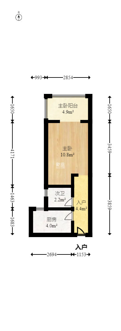 蓝天丽城  1室0厅1卫   72.00万