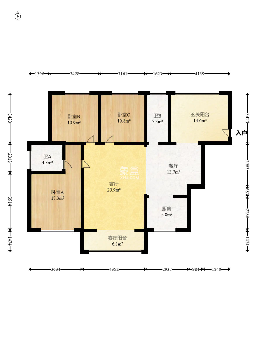 钰龙天下一期  3室2厅2卫    240.0万