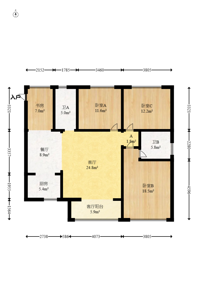钰龙天下二期（钰龙佳园）  5室2厅2卫   308.00万室内图1