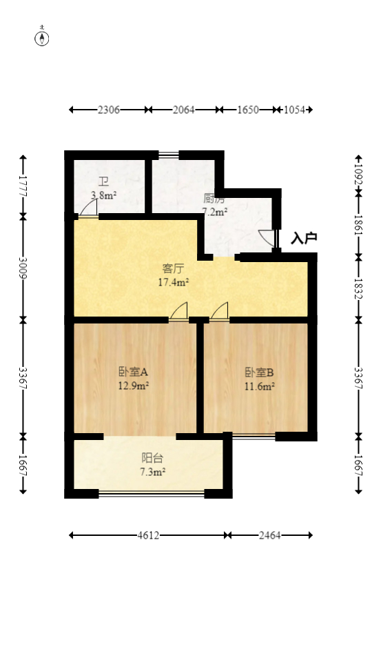 梅溪正荣府  4室2厅2卫   156.00万室内图1