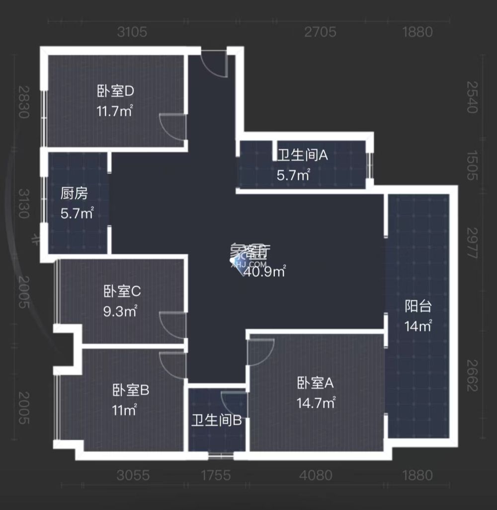 玫瑰御园  4室2厅2卫   80.80万