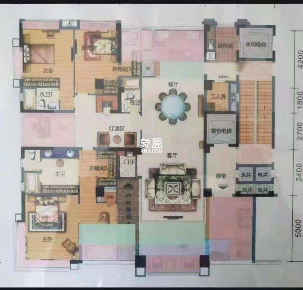 奥园养生城  5室2厅2卫    160.0万室内图1
