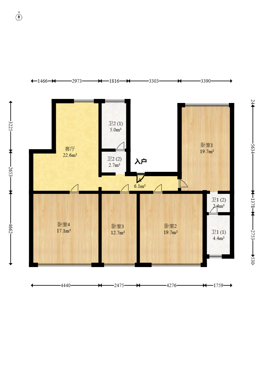 万博汇  4室2厅1卫   275.00万室内图1