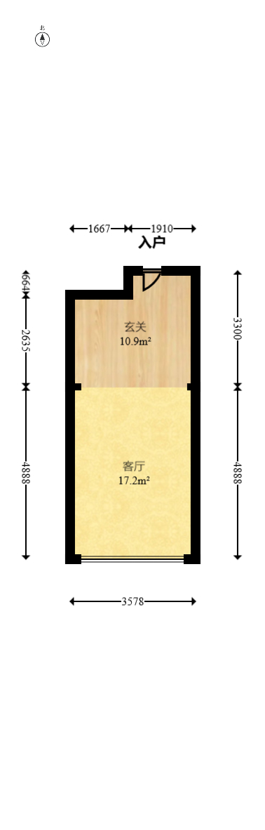 保利天禧EF区  1室1厅1卫   50.00万室内图1