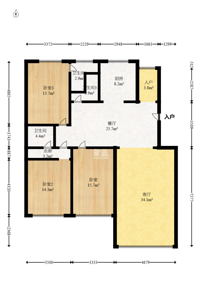 稻和家园  3室2厅1卫   106.00万