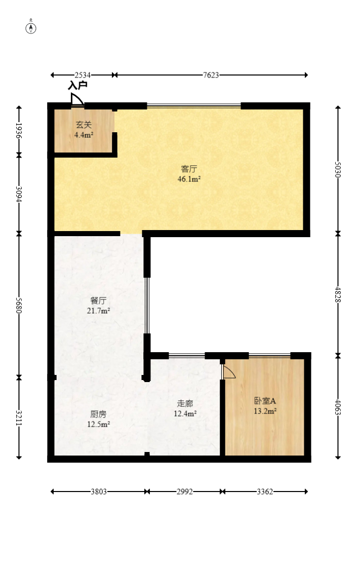 北辰中央公园A区  5室2厅4卫   410.00万室内图1