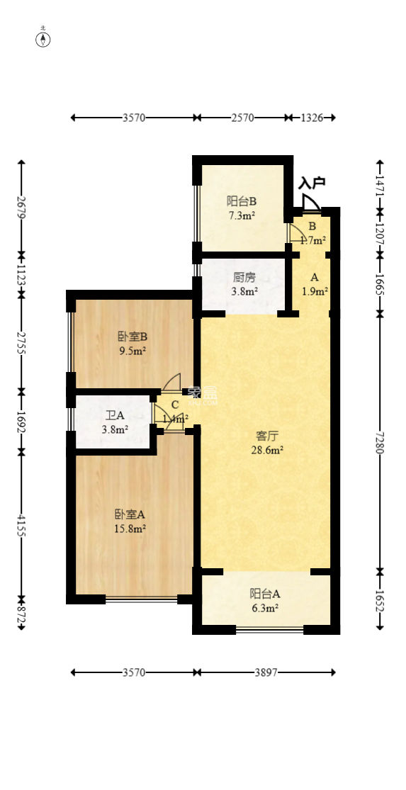 新城景苑  3室2廳1衛(wèi)   60.00萬(wàn)