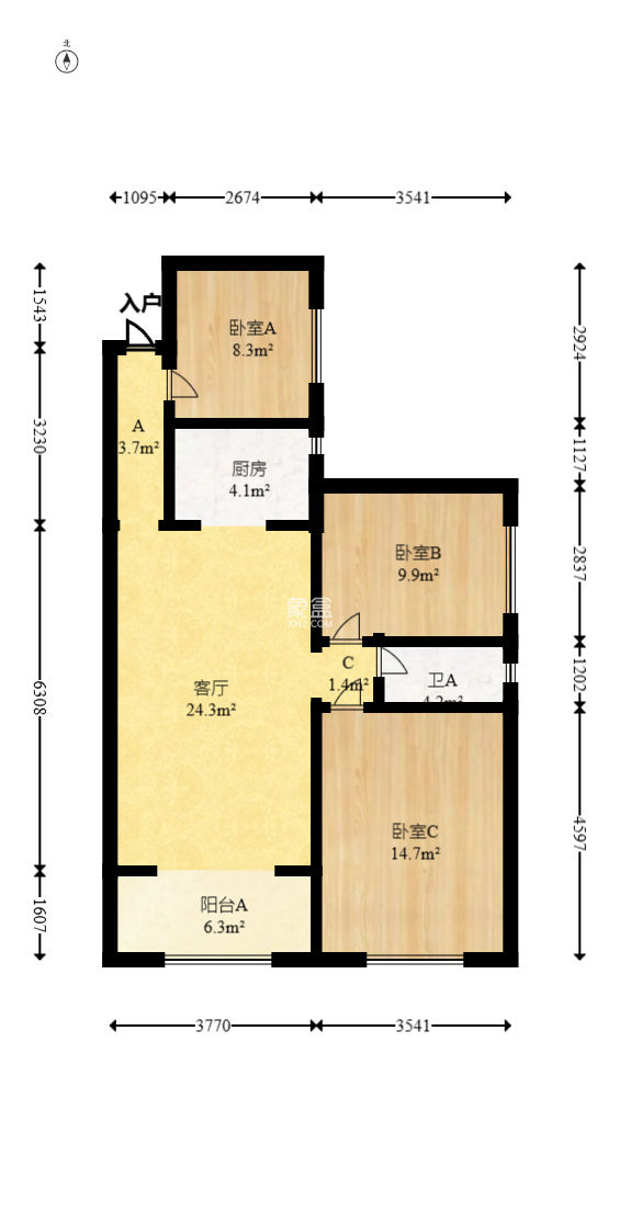新城景苑  3室2廳1衛(wèi)   58.00萬(wàn)