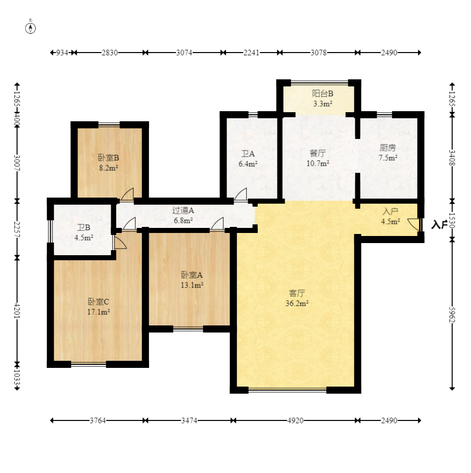 中建嘉和城凤凰台（中建瑞兴家园）  4室2厅2卫   149.80万室内图1