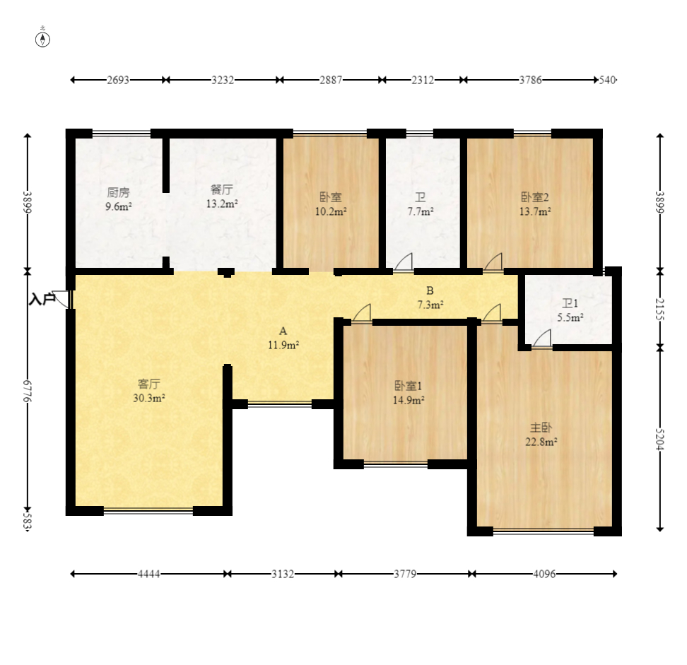 圆梦完美生活  4室2厅2卫    78.0万室内图1
