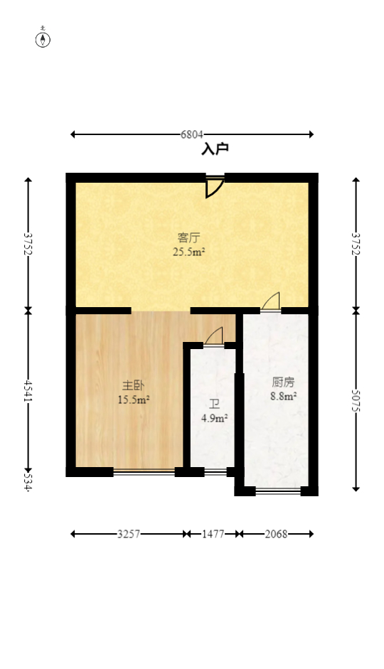 盛地尊域  1室1厅1卫   41.80万室内图1