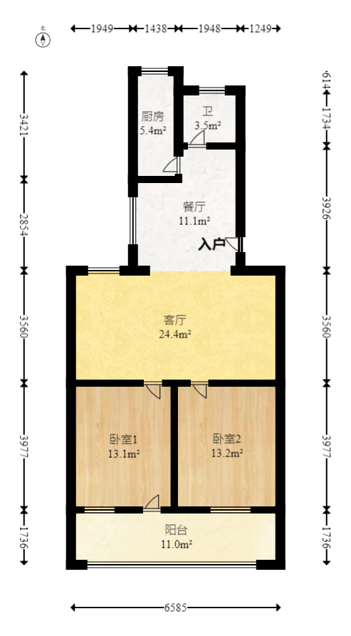 安泰新村  2室2厅1卫   38.00万室内图1