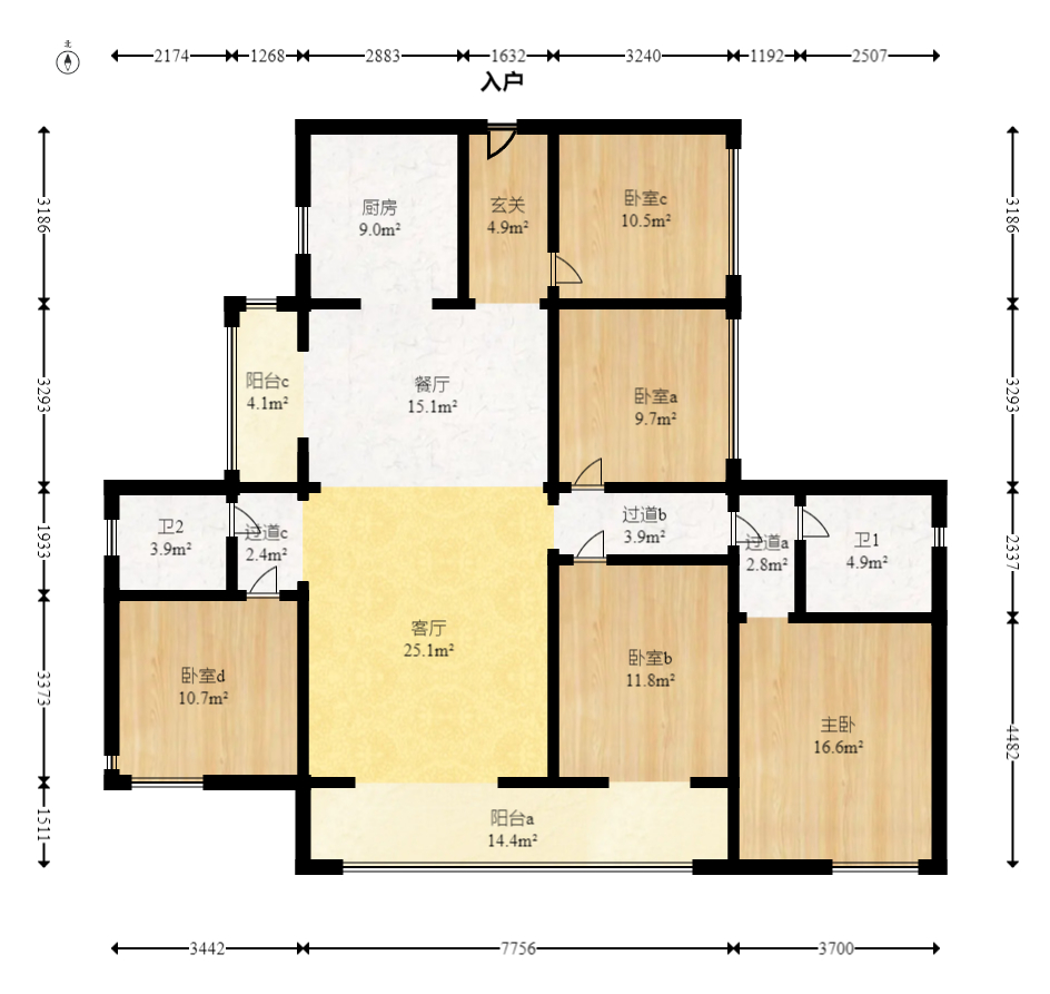 润和美郡(润和紫郡五期) 5室2厅2卫 143.8万 润和美郡(润和紫郡五期) 5室2厅2卫 143.8万户型图