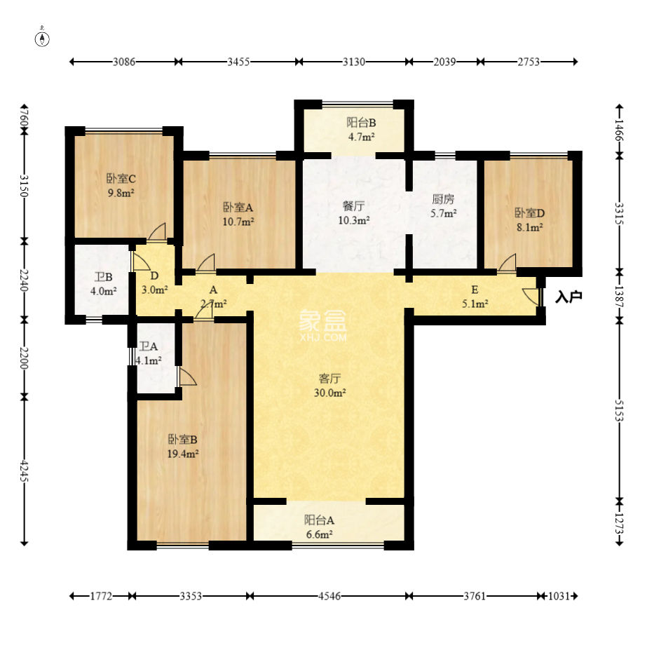 五矿万境水岸五期（五矿万境水岸文苑）  4室2厅2卫   190.00万