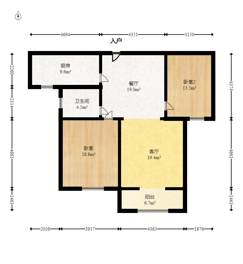 方略学府佳境 2室2厅1卫 42.8万 方略学府佳境 2室2厅1卫 42.8万户型图
