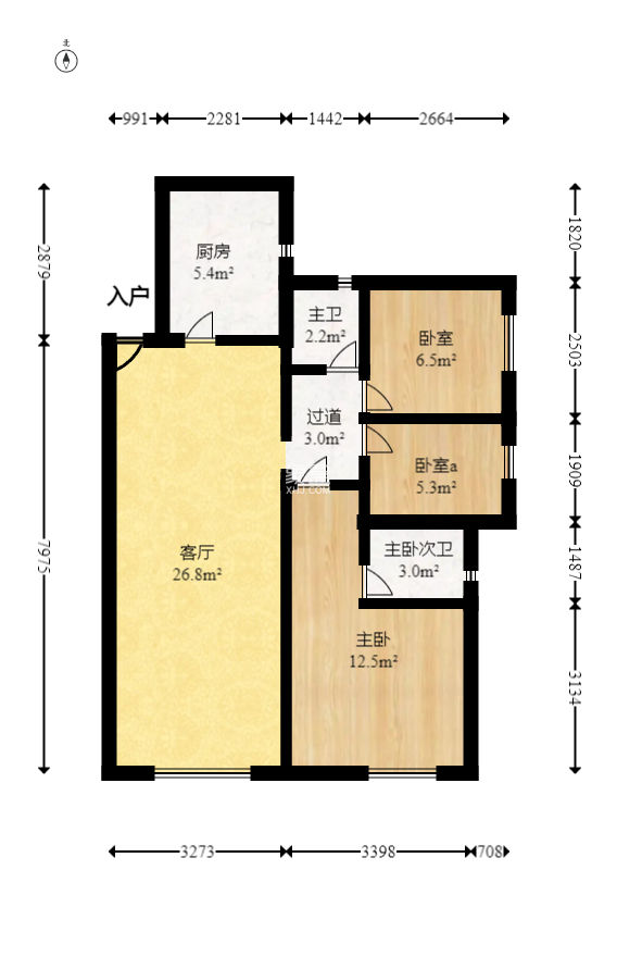 榮盛花語城 3室2廳2衛 68.00萬