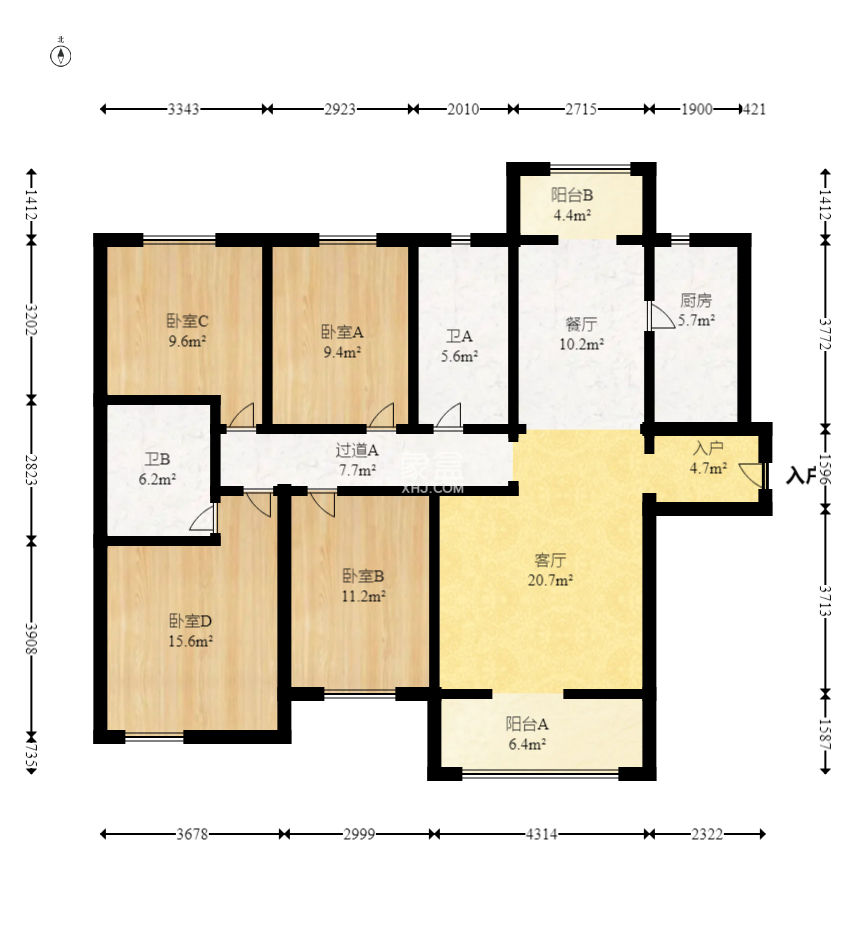 中建嘉和城凤凰台（中建瑞兴家园）  4室2厅2卫    145.0万