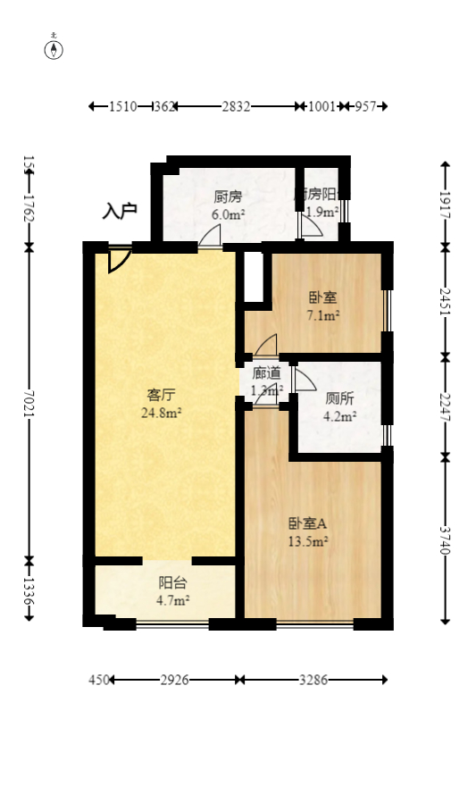 恒大文化旅游城A区  2室2厅1卫   89.00万室内图1