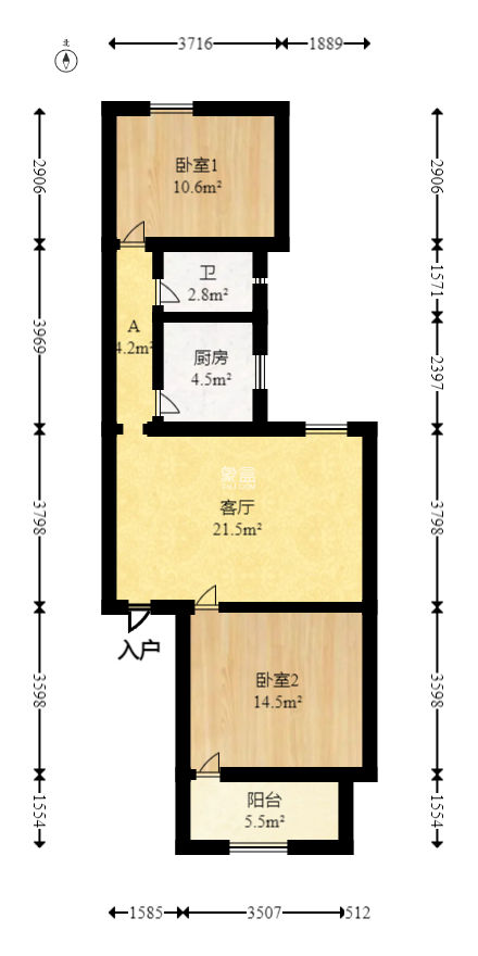 恒達(dá)花園  2室2廳1衛(wèi)   30.60萬