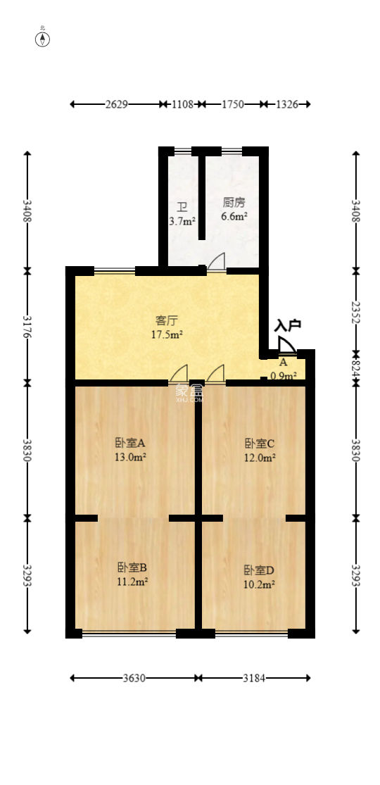 交通设计院（伍家岭）  4室1厅1卫   63.00万