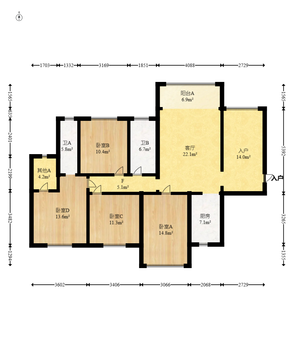 武广新都城(新都华府)  5室2厅2卫    100.0万 武广新都城(新都华府)  5室2厅2卫    100.0万户型图