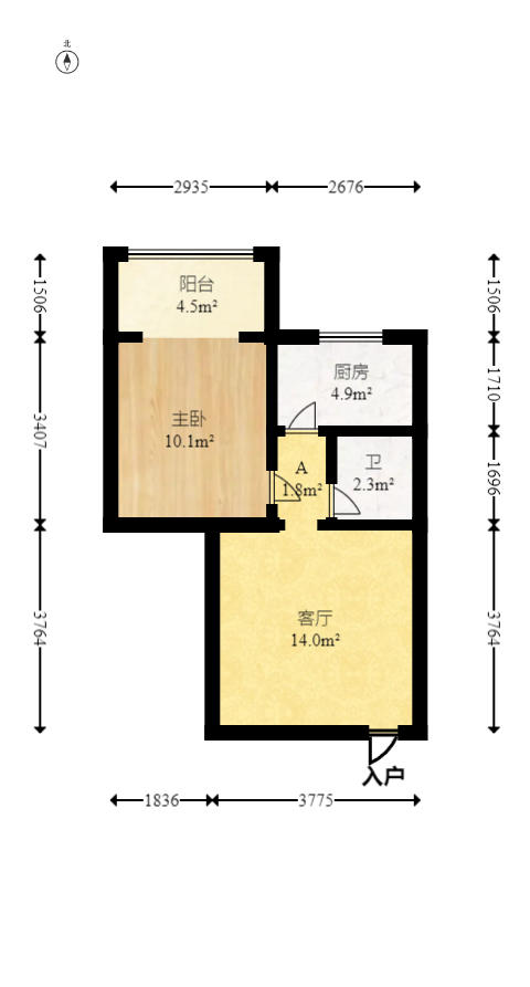 星典时代  1室1厅1卫   42.00万室内图1