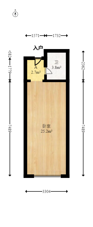 长房天翼未来城  1室1厅1卫   26.50万室内图1