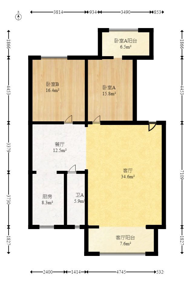 新诚小区  2室2厅1卫   45.80万室内图1